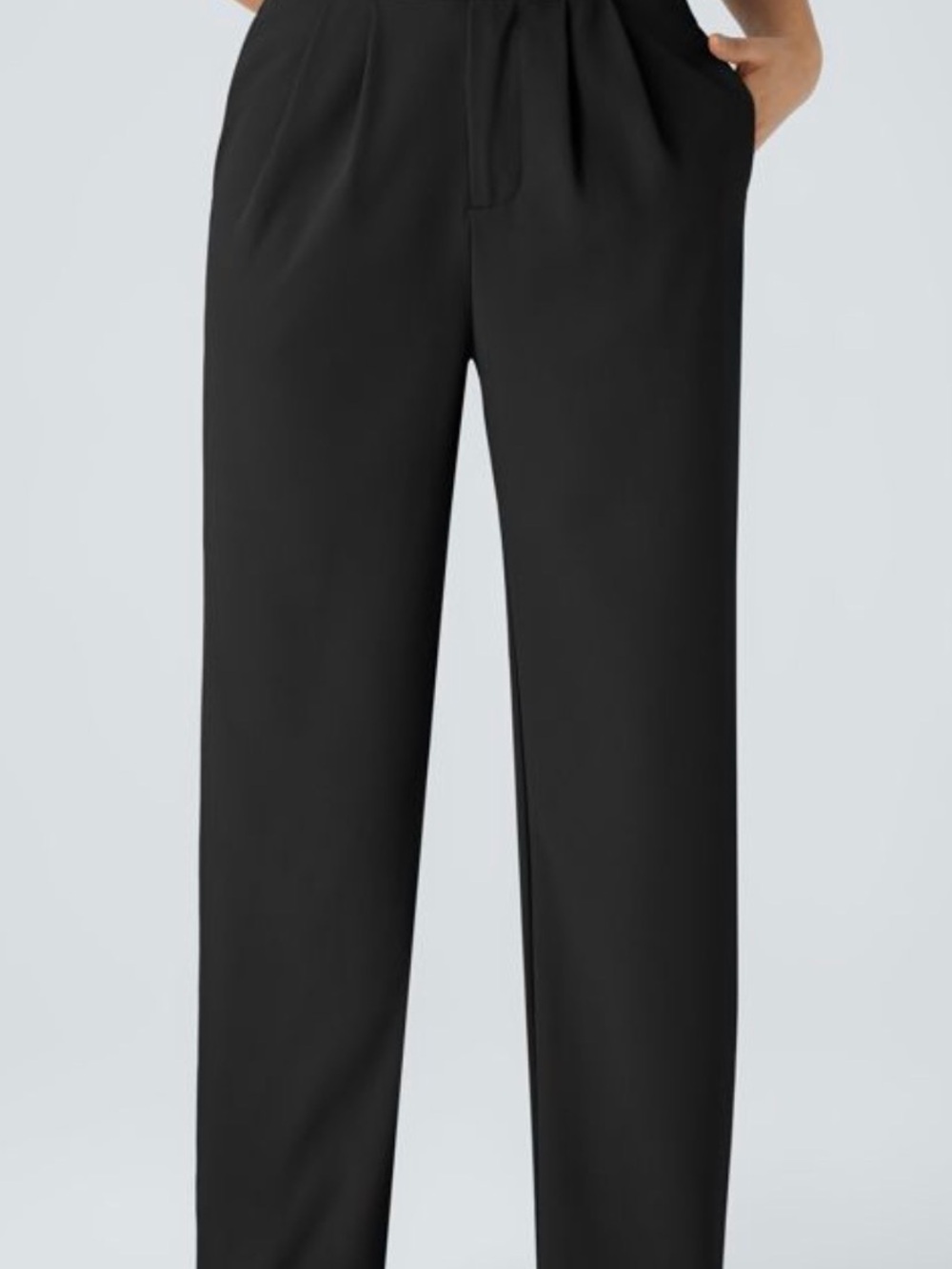 HALARA Black Pleated Dress Pants